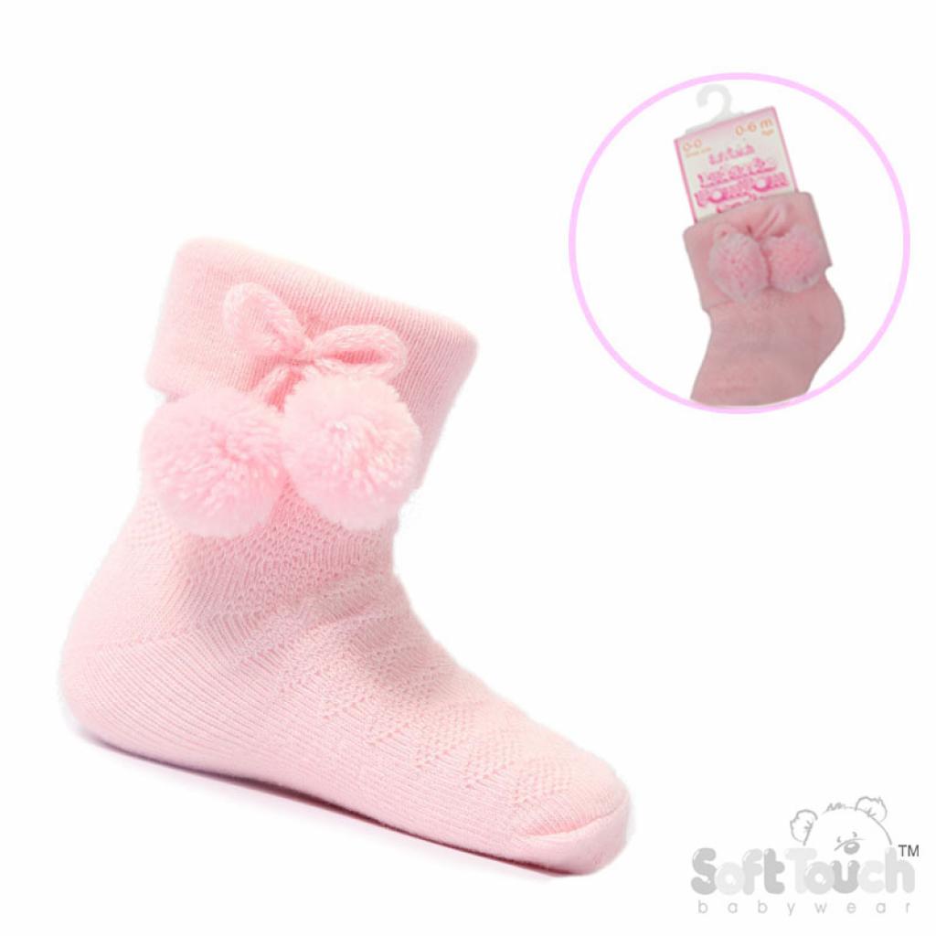 Soft Touch 4S10-P-0-6 5023797401008 STS10-P-A Pink Pom pom Socks (Choose)