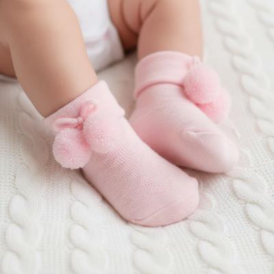 STS10-P-A  Diamond Pink Pom pom Socks  (0-6)