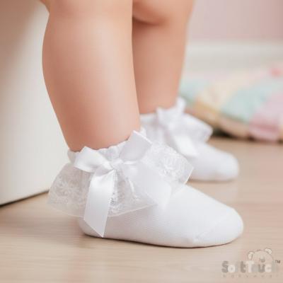 STS115-W  Organza and Lace Sock  ( Newborn - 18 months)