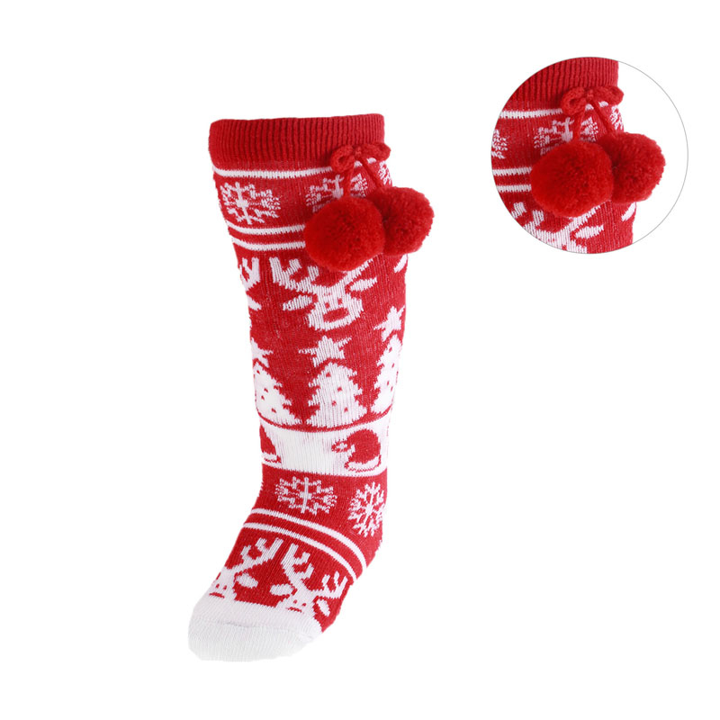 Soft Touch  5023797402593 STS135-X-R Christmas Knee High Pom pom socks (NB-18 months)