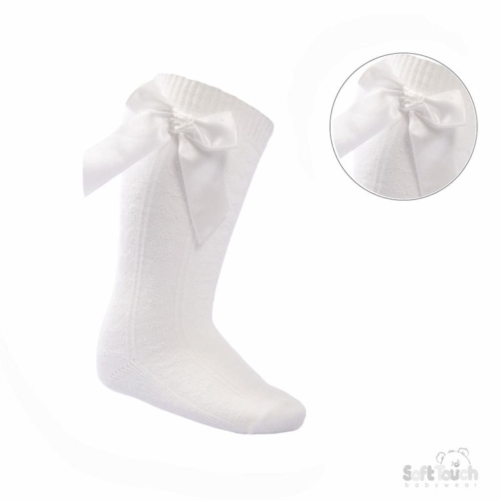 Soft Touch 4S141-B 5023797405570 STS141-C Cream Adorable Heart Knee Socks with Bow (0-24 months)