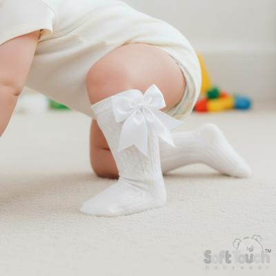 STS350-C  Cream Elegance  Bow Sock  (0-24 months)
