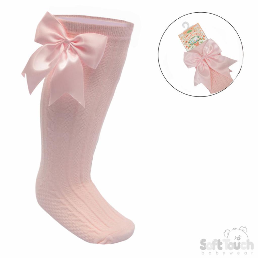 Soft Touch 4S350-P 5023797405679 STS350-BP-0-6 Elegance Pink Bow Sock (0-6 months)