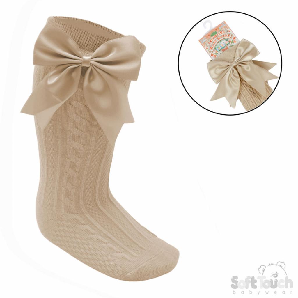 Soft Touch 4S350-COF 5023797405716 STS350-COF Elegance Coffee Bow Sock (0-24 months)