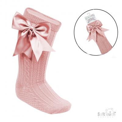 STS350-RO-612  Elegance Rose Gold Bow Sock  (6-12 months)