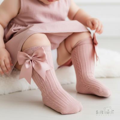 STS350-RO-612  Elegance Rose Gold Bow Sock  (6-12 months)