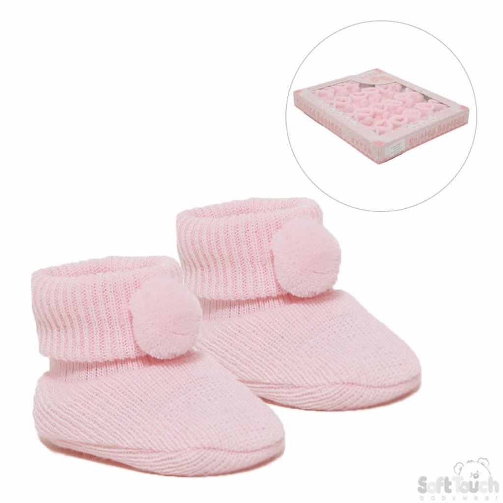 Soft Touch 3s408-p * STS408-P Pink Pom Pom Booties