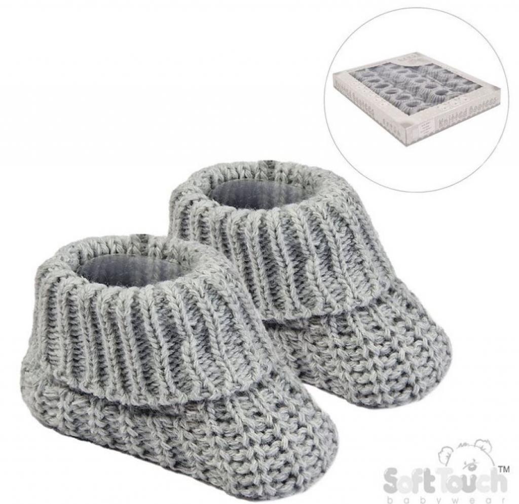 Soft Touch  * STS438-G Grey Booties (newborn +)