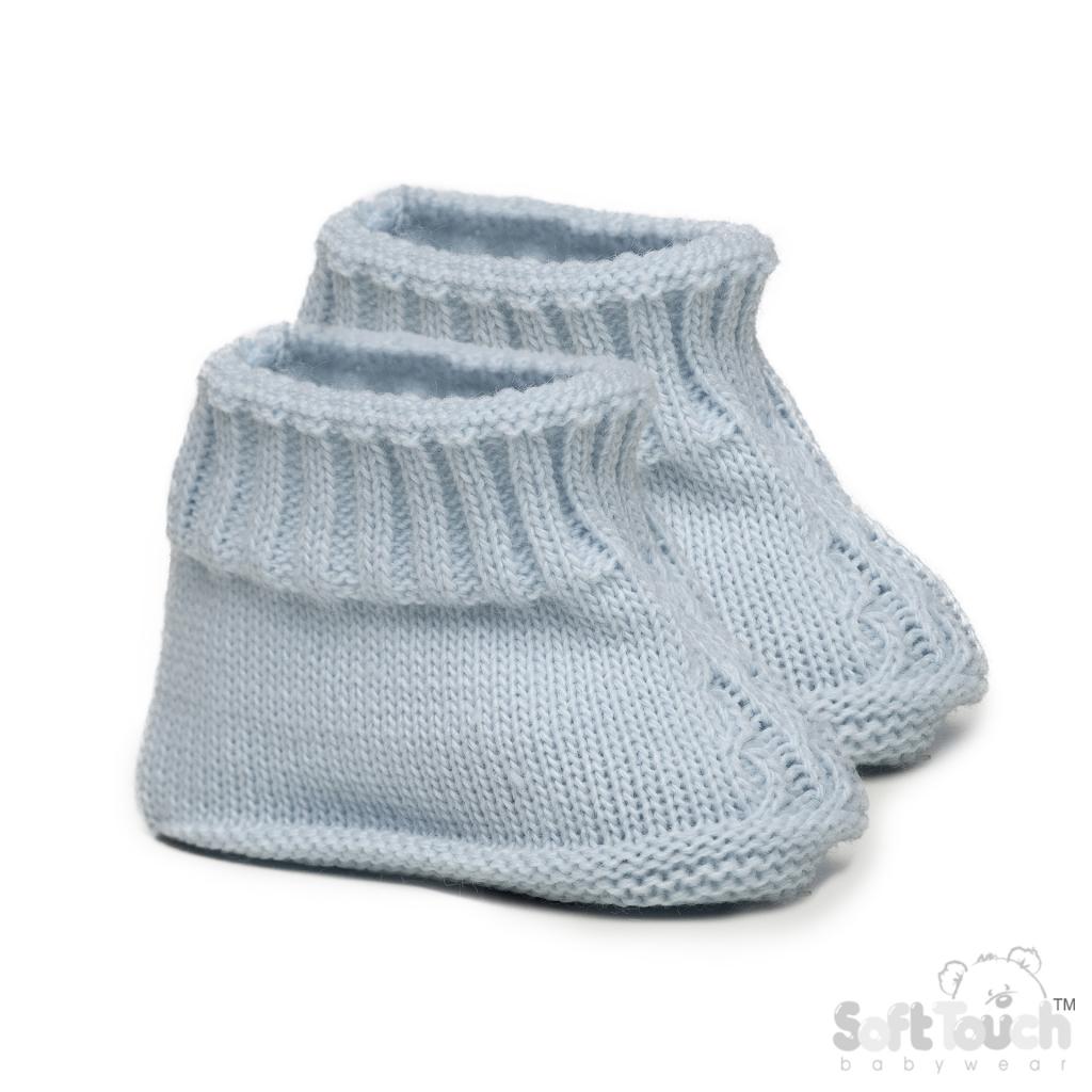 Soft Touch  * STS440-B Chain Knit Blue Booties (newborn +)