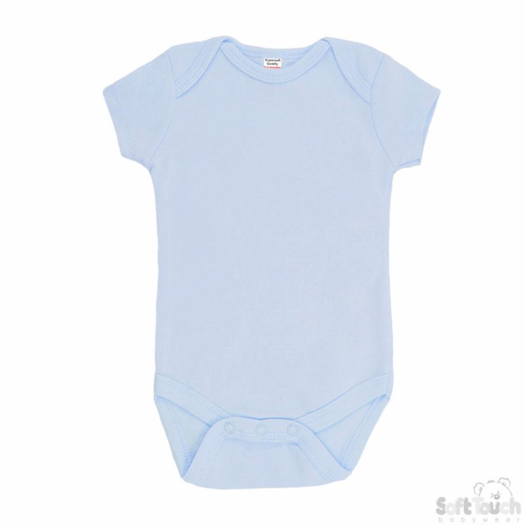 Soft Touch  0-3 = 5023797316012, 3-6 = 5023797316029, 6-9=5023797316036 STBS4653-B Blue Bodysuit (0-9 CHOOSE)