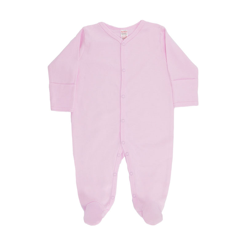 Soft Touch 4SS4662-P 5023797306235 STS4662-P Pink Sleepsuit  - cuff mittens (0-9 months Choose)