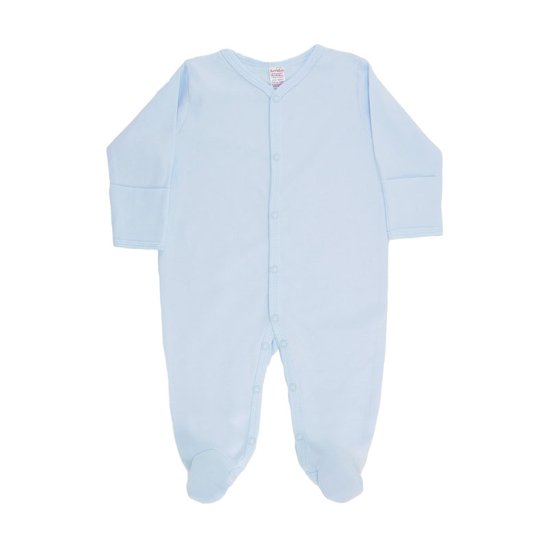 Soft Touch 4SS4663-B-0-3 5023797306242 STS4663-S Blue Sleepsuit  - cuff mittens (0-9m Choose)