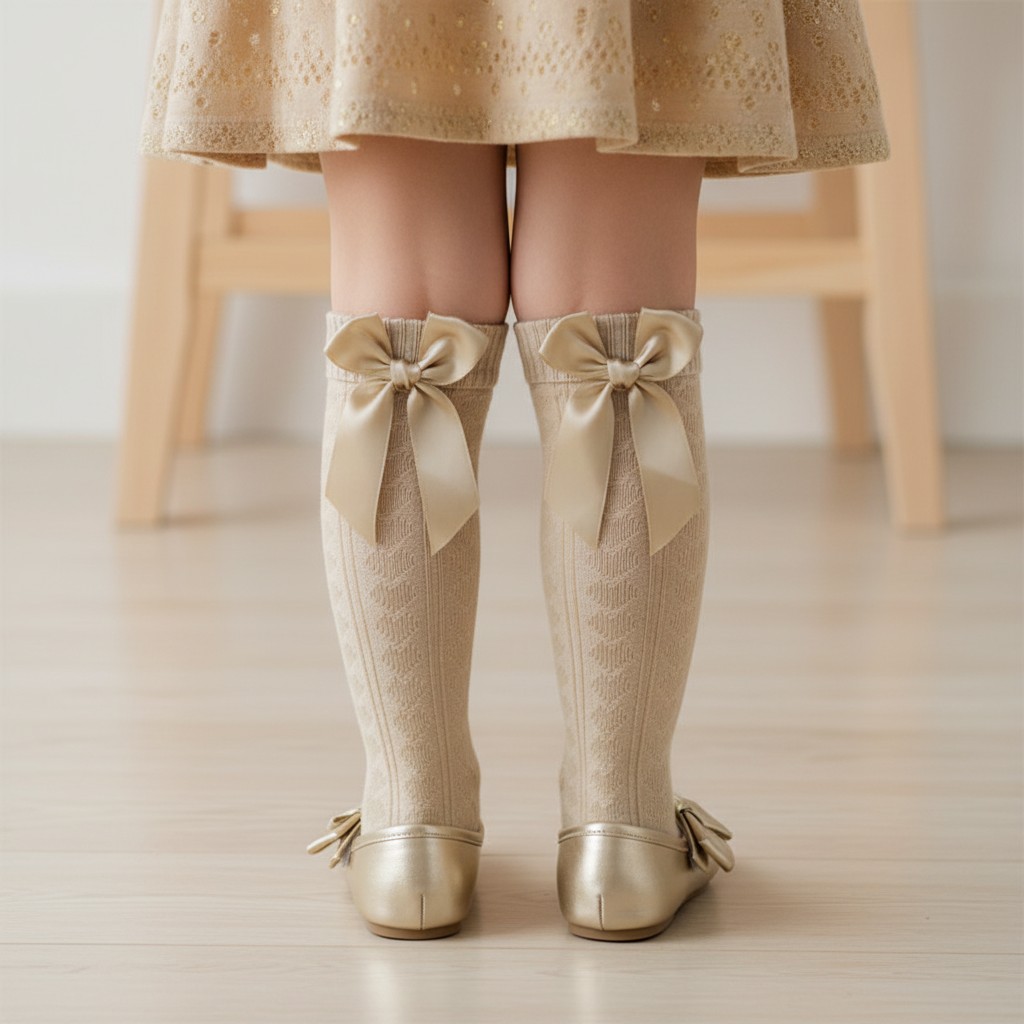 Soft Touch 5023797402388 STS51-BE Knee socks with ribbons (2-6 years)