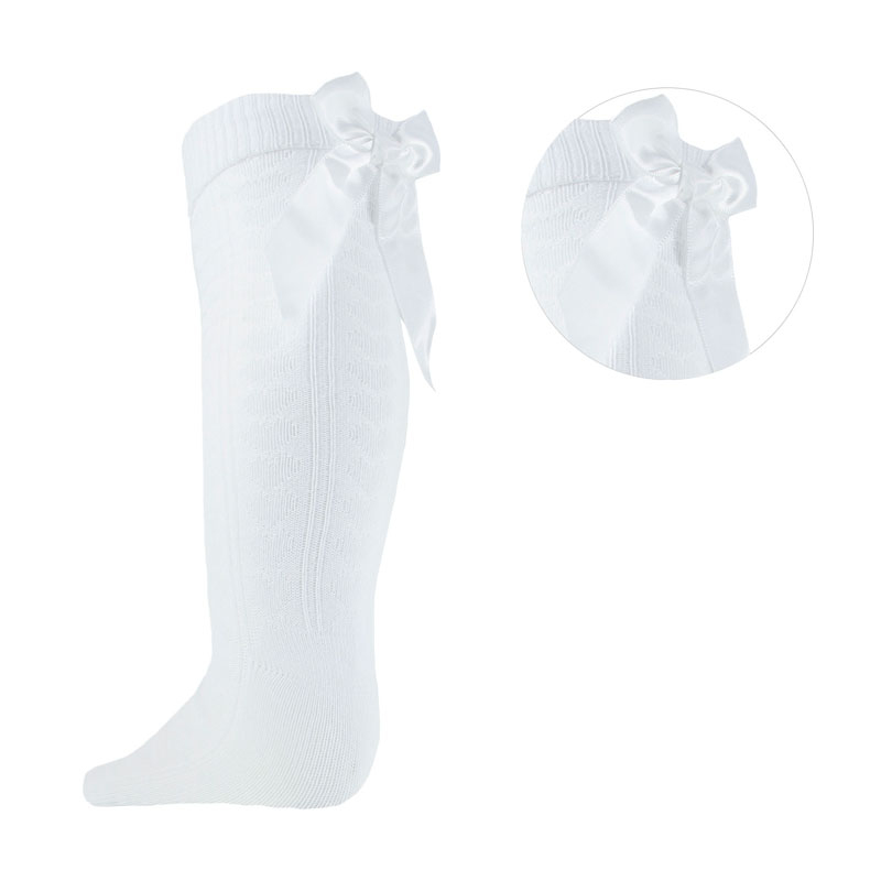 Soft Touch 4s51-w 5023797402111 STS51-W Knee Socks With Ribbons (2-6 years)