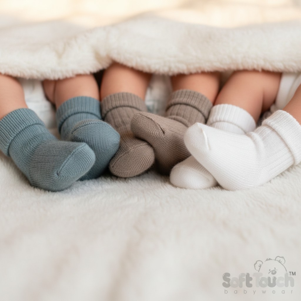 Soft Touch  5023797406645 STS82-SG-NB3 Sage Green Triple Pack Sock ( Newborn - 3 months)