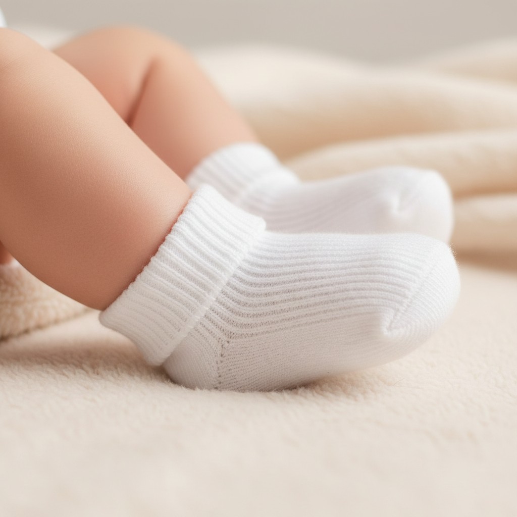 Soft Touch S900-W 5023797406812 STS900-W White Twin Pack Turn-over Socks (Newborn)
