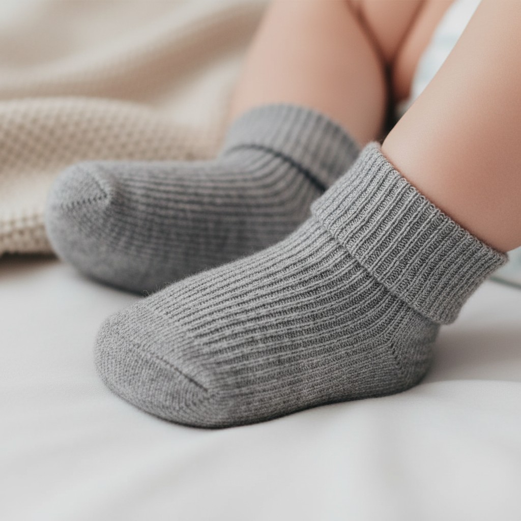 Soft Touch 901 5023797406805 STS901-G-BP Grey Turn-over Socks (0-3 months)