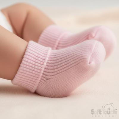 STS901-P-BP  Pink Turn-over Socks  (0-3 months)