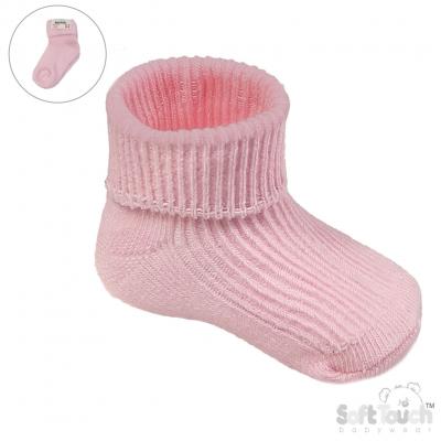 Soft Touch S900-P-BP 5023797406812 STS901-P-BP Pink Turn-over Socks (0-3 months)