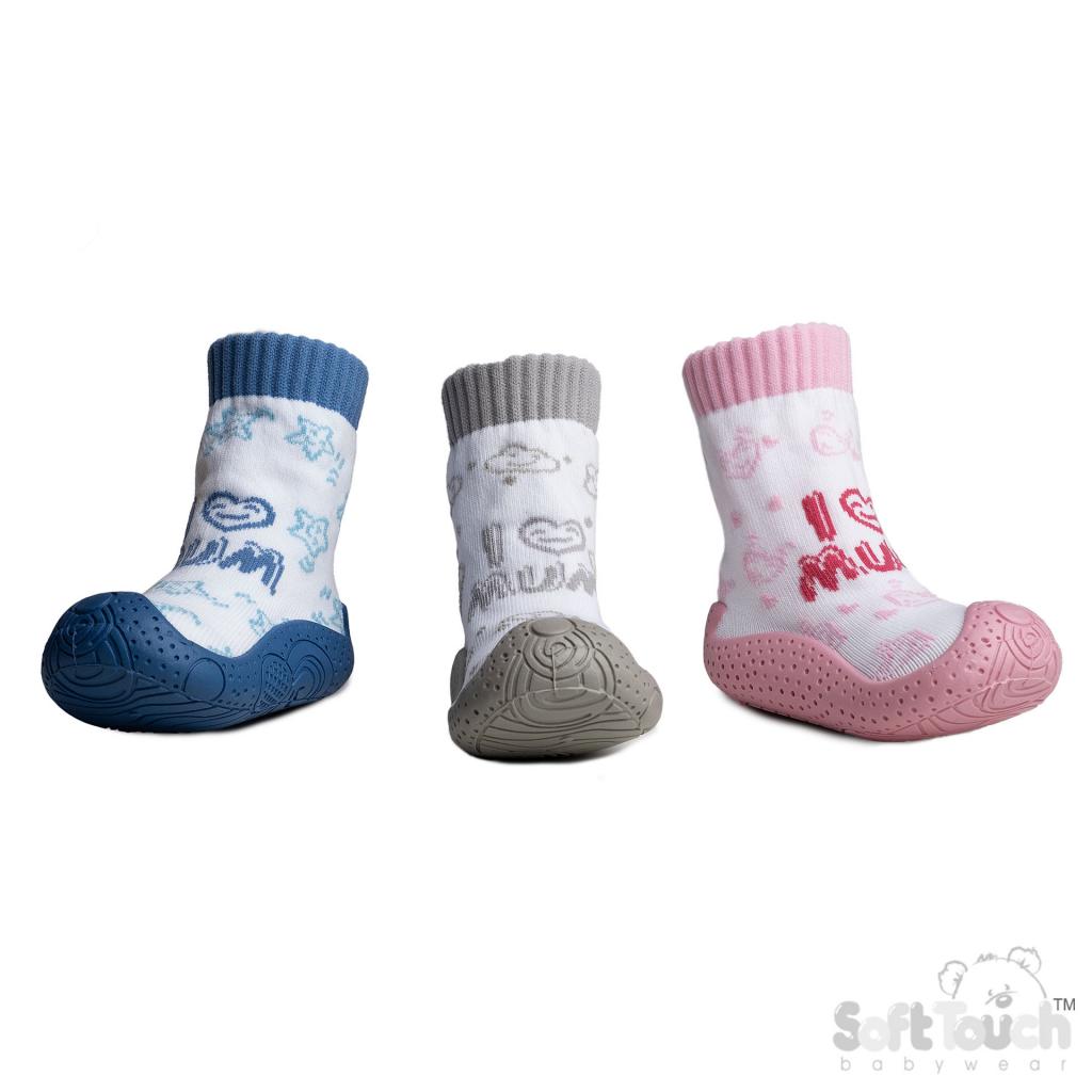 Soft Touch  5023797210501 STSN174-M Love Mum Soled socks (9-21 months)
