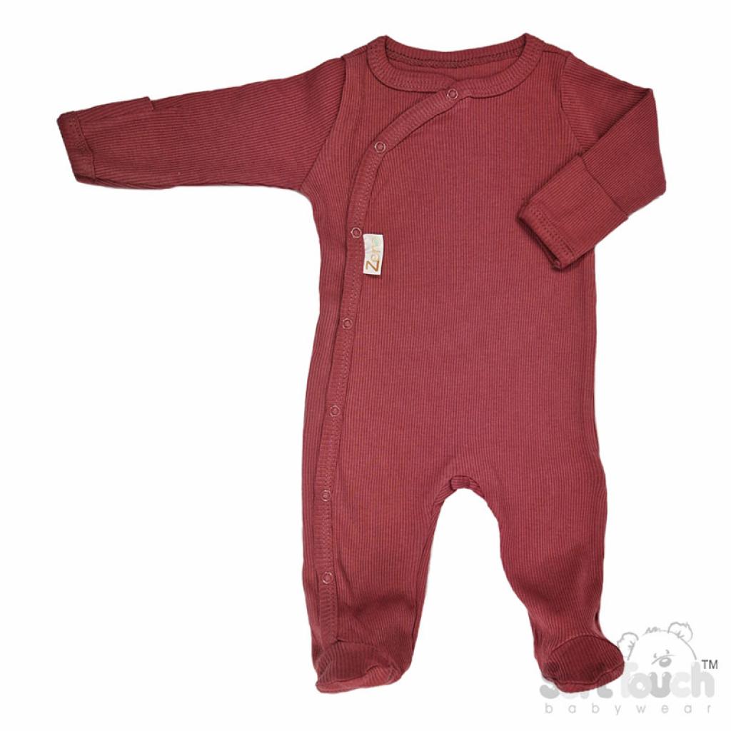 Soft Touch Zero 4SS4500-B * STSS4500-DR Deco Rose Ribbed SleepSuit( Newborn - 3 months)