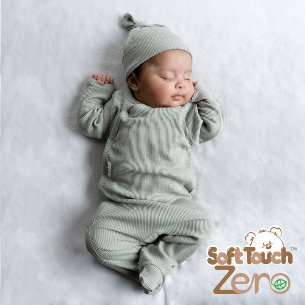 Soft Touch Zero 4SS4500-B * STSS4500-SG Sage Green Ribbed SleepSuit( Newborn - 3 months)