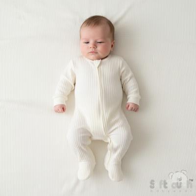 STSS4600-MA-03  Marshmallow Ribbed SleepSuit ( Newborn -3 months)