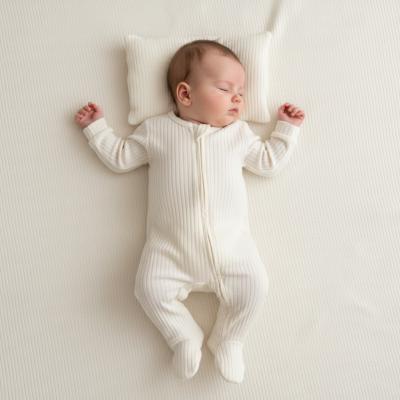 STSS4600-MA-36  Marshmallow Ribbed SleepSuit ( 3-6 months)