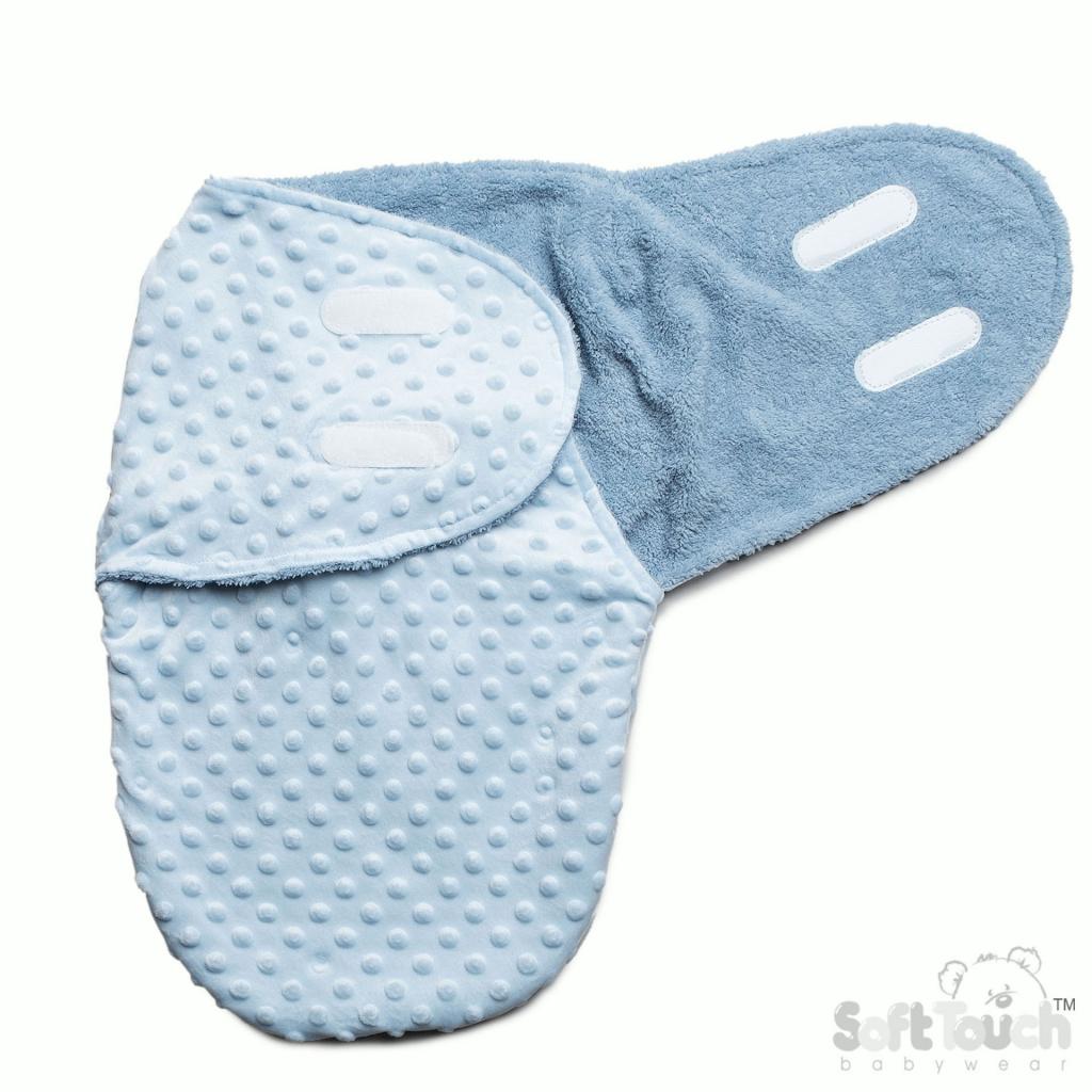 Soft Touch  5023797314308 STSW116-B Blue Bubble Swaddle Wrap (0-3 months)