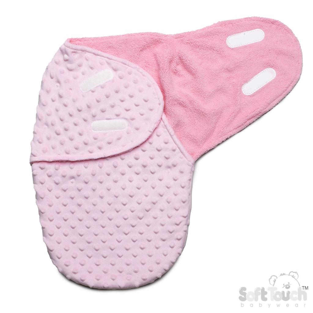 Soft Touch  5023797314292 STSW116-P Pink Bubble Swaddle Wrap (0-3 months)
