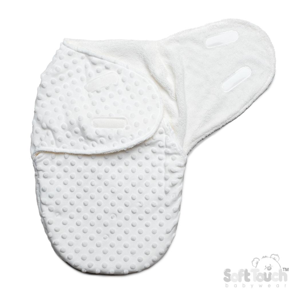 Soft Touch 4SW116-W 5023797314285 STSW116-W White Bubble Swaddle Wrap (0-3 months)