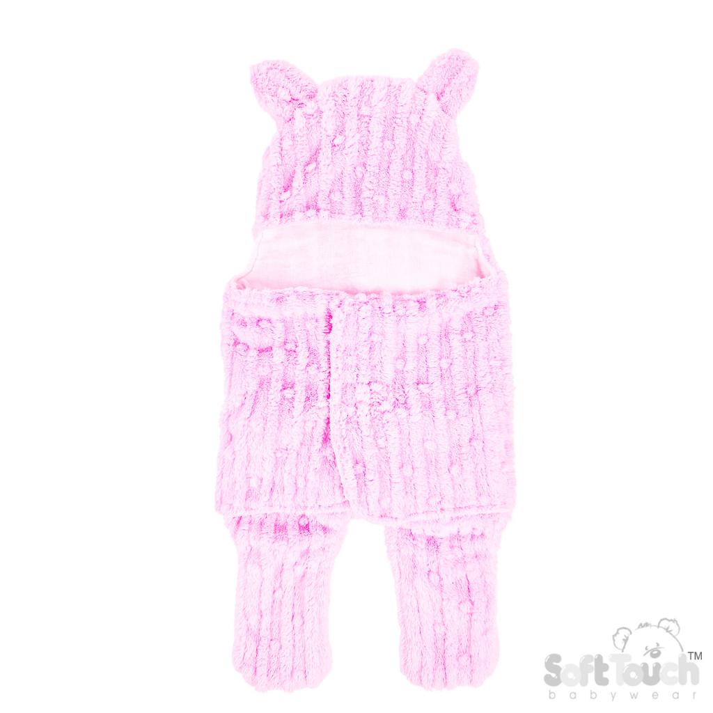 Soft Touch 4SW118-P 5023797314346 STSW118-P Pink Bubble Sherpa Swaddle (0-6 months)