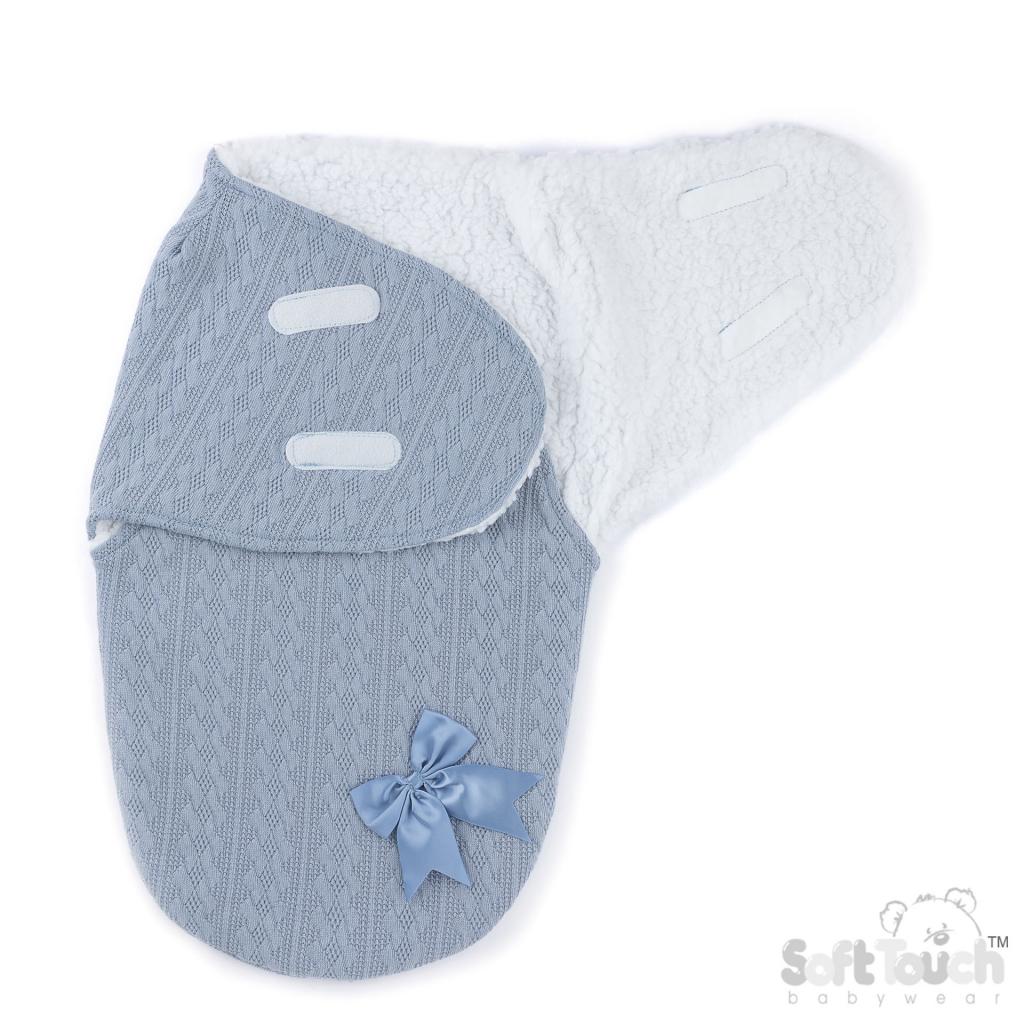 Soft Touch  5023797318337 STSW188-DB Cable Swaddle Wrap (0-3 months)