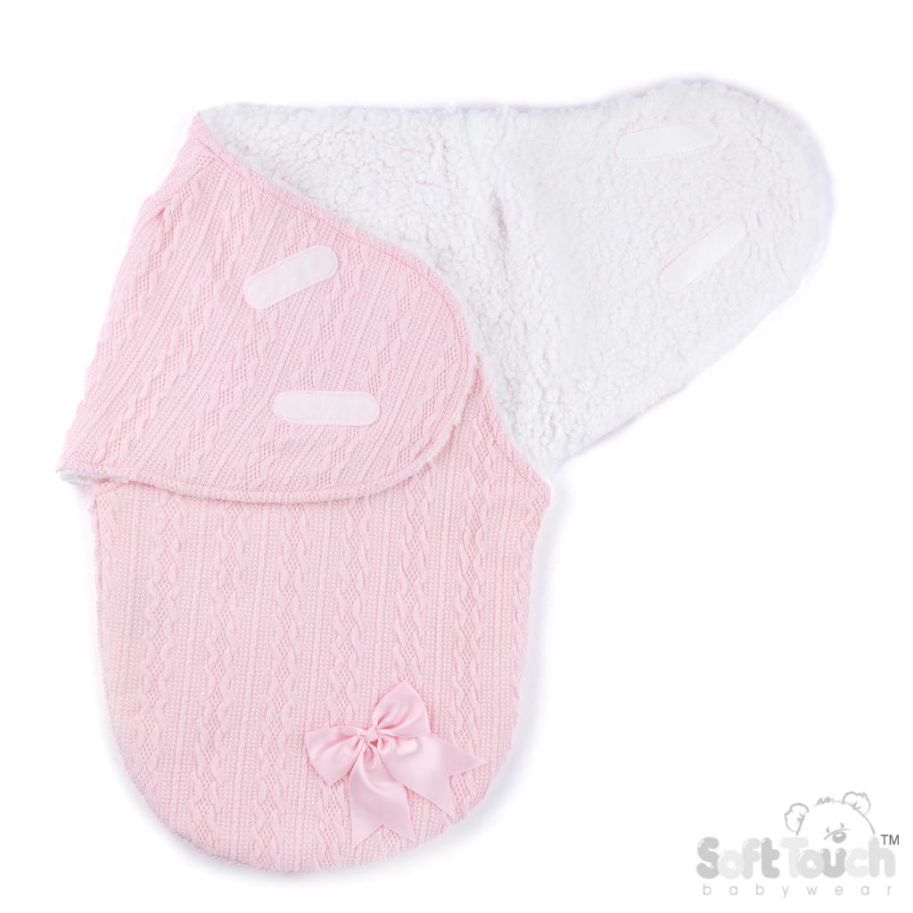 Soft Touch  5023797318788 STSW188-P Cable Swaddle Wrap (0-3 months)