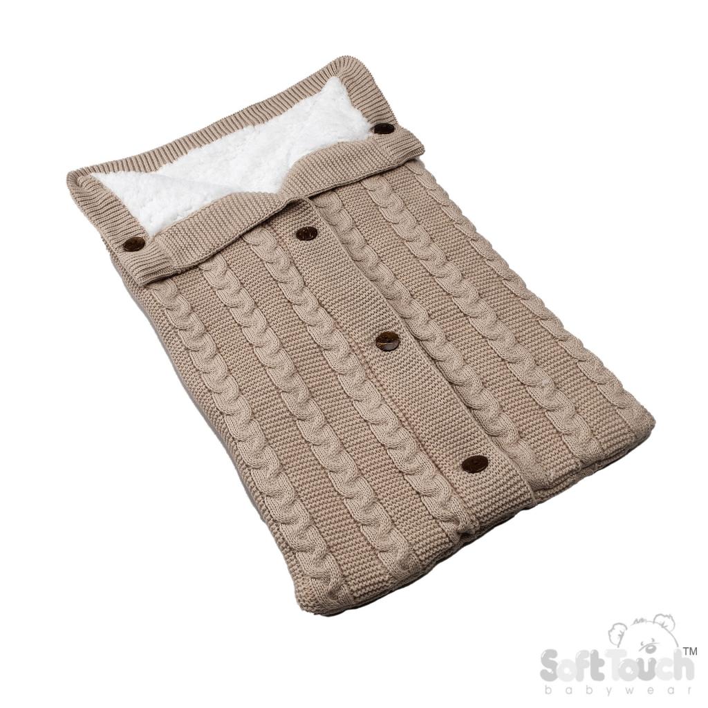 Soft Touch  5023797314605 STSW800-Bi Biscuit "Zero "Swaddle Wrap (0-3 months)