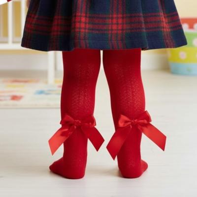 STT120-R  Jaquard Tights with Long Bow  (Newborn to 24m)