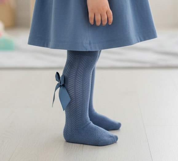 Soft Touch 4T120-SB 5023797405822 STT120-SB Chevron Tights with Long Bow (Newborn to 24m)