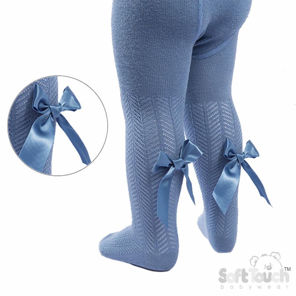 Soft Touch 4T120-SB 5023797405822 STT120-SB Chevron Tights with Long Bow (Newborn to 24m)