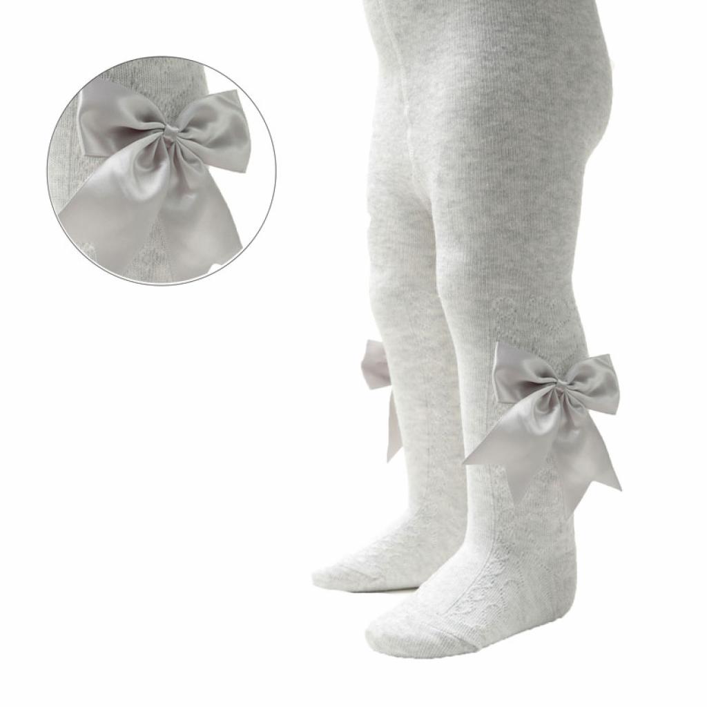 Soft Touch 4T122-G 5023797405129 STT122-G Heart Tights with Large Bow (Newborn to 24m)