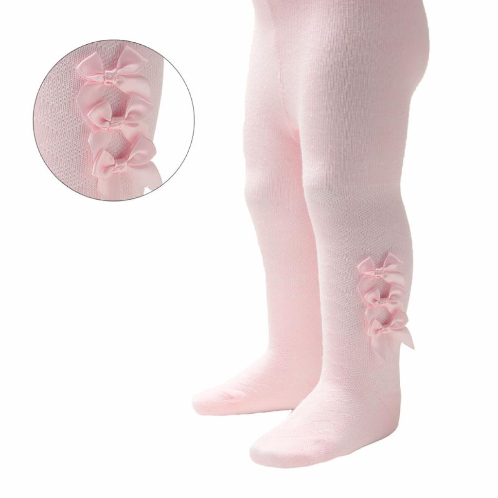 Soft Touch 4T124-P 5023797405143 STT124-BP Pink Diamond Tights with three Bows (Nb-24m)