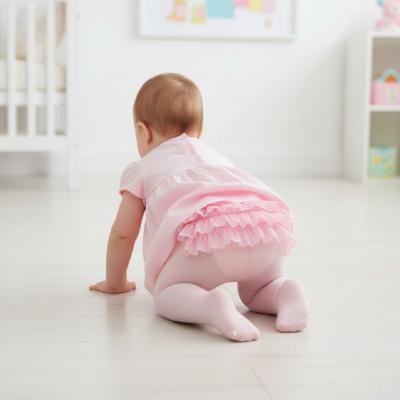 STT126-P  Ribbed Tights with Frill  (Newborn-18 months)