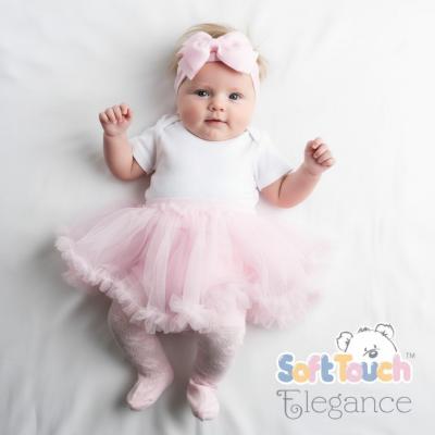 STT130-P Pink Floral Tights with Tutu (Newborn - 24 months)