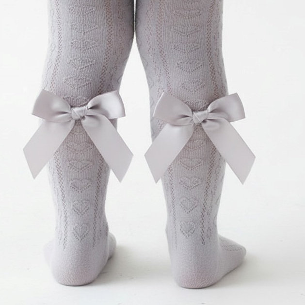Soft Touch 5023797403293 STT51-G Jaquard Heart Tights with Bow (2-5 years)