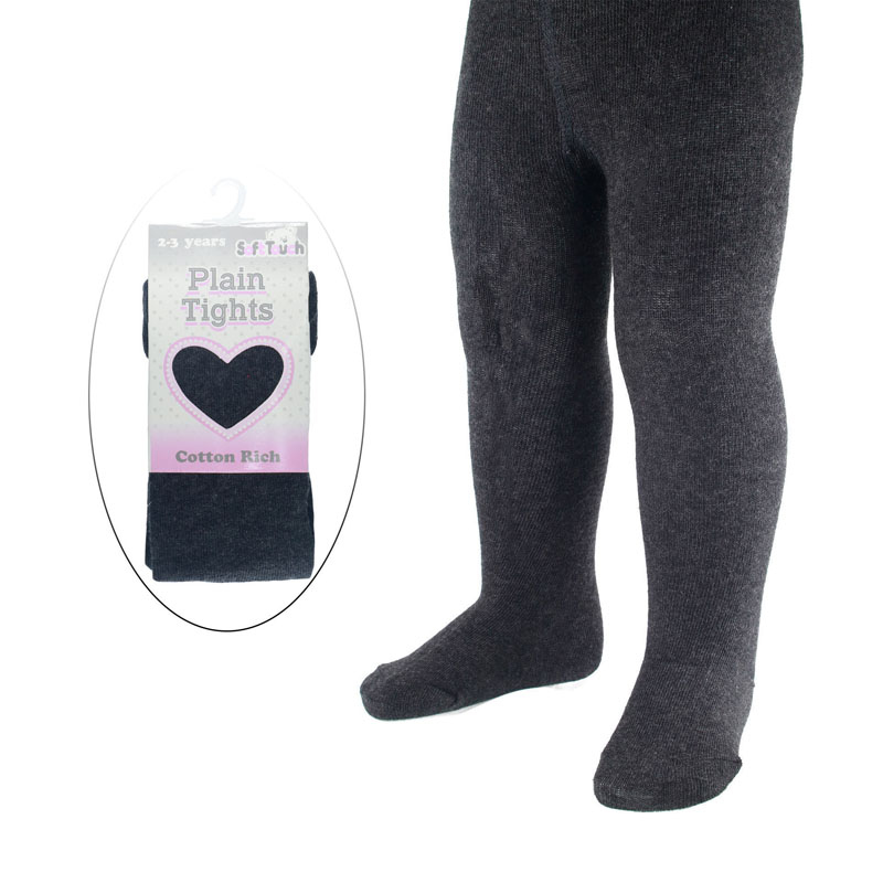 Soft Touch  * STT84-G Plain Grey Tights (choose NB to 12 Years)