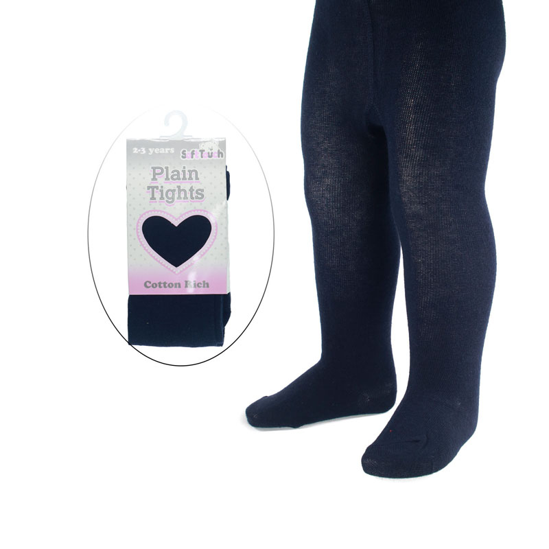 Soft Touch  * STT88-N Plain Navy Tights (NB to 12 Years)