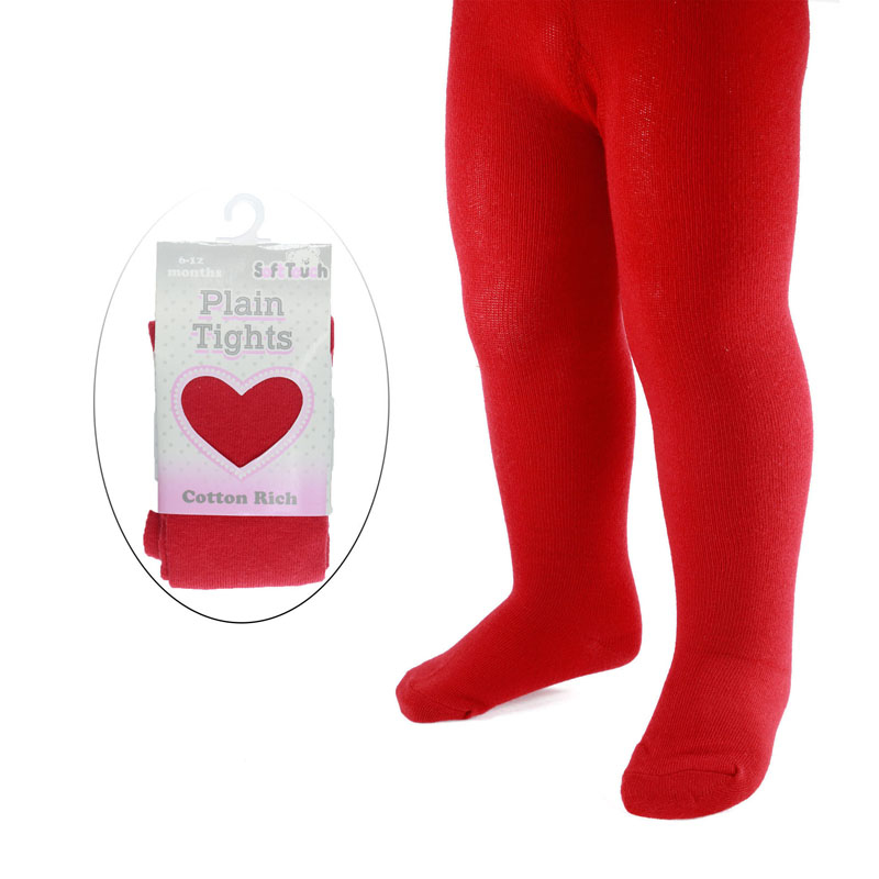 Soft Touch  * STT90-R Plain Red Tights (Choose NB to 6 Years)