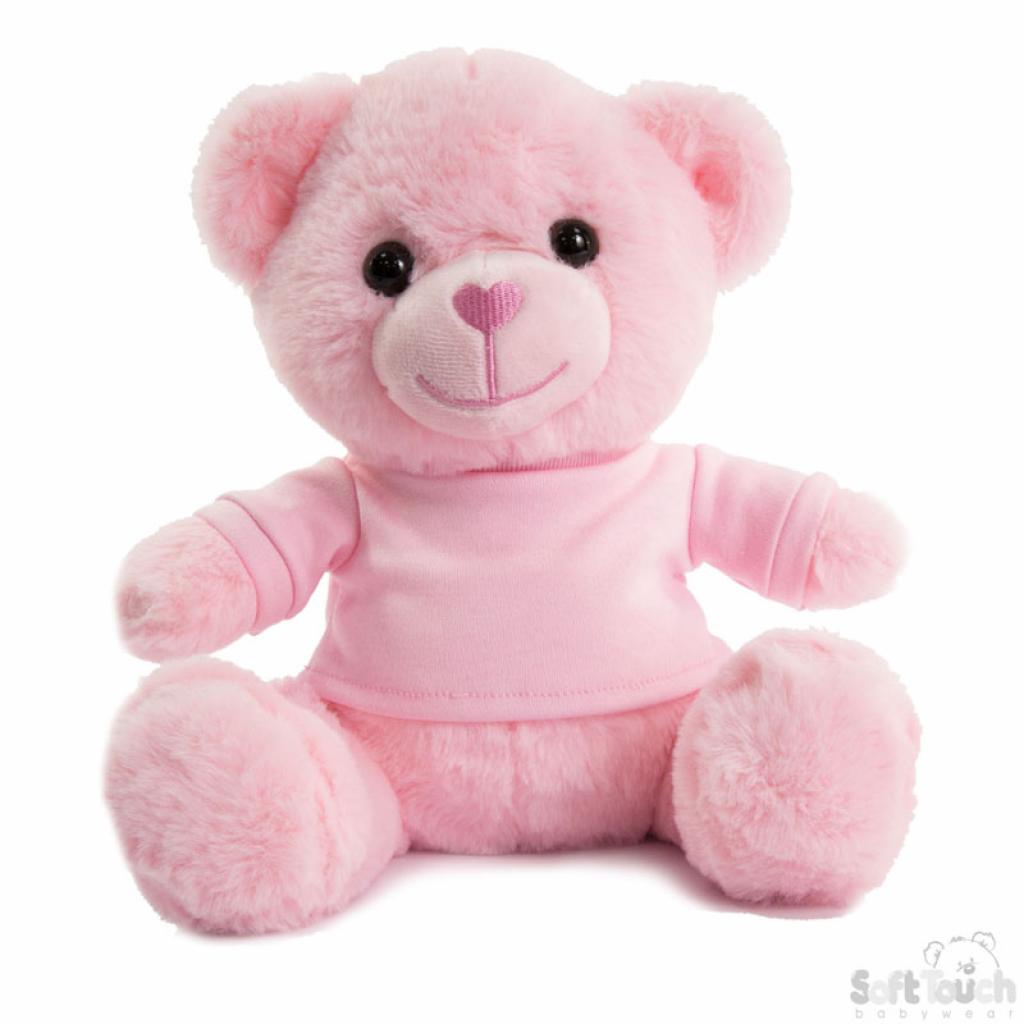 Soft Touch tb325-p 5023797611001 STTB325-P Teddy Bear with Embroiderable T-Shirt 25cm