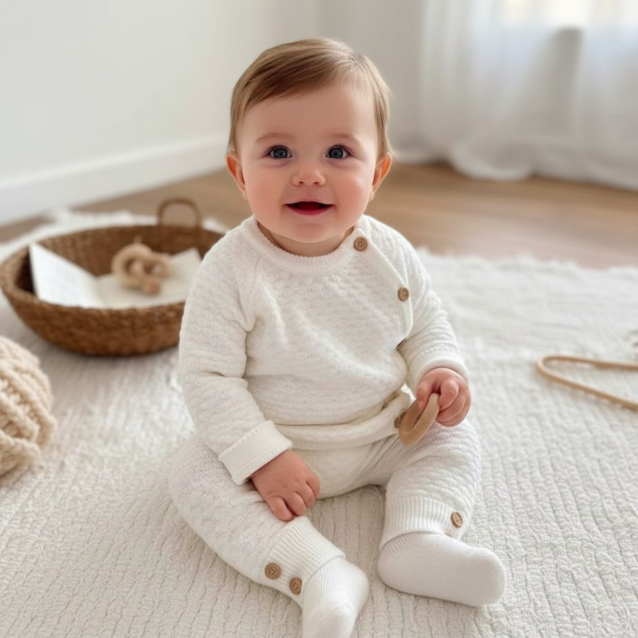 Sevva  33871154262802 SV2403-I Ivory Luxury Knitted Two Piece  (0-12 months)