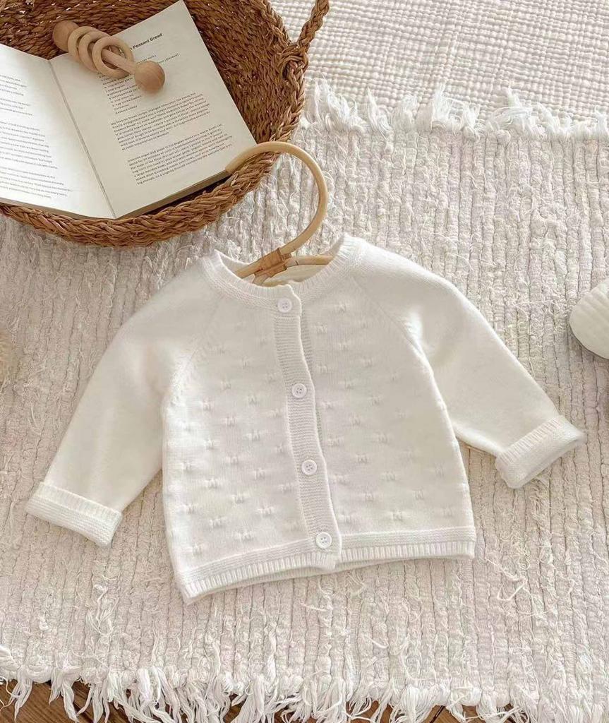 Sevva  33887115426820 SV2405I Ivory Silky cardigan  (0-12 months)