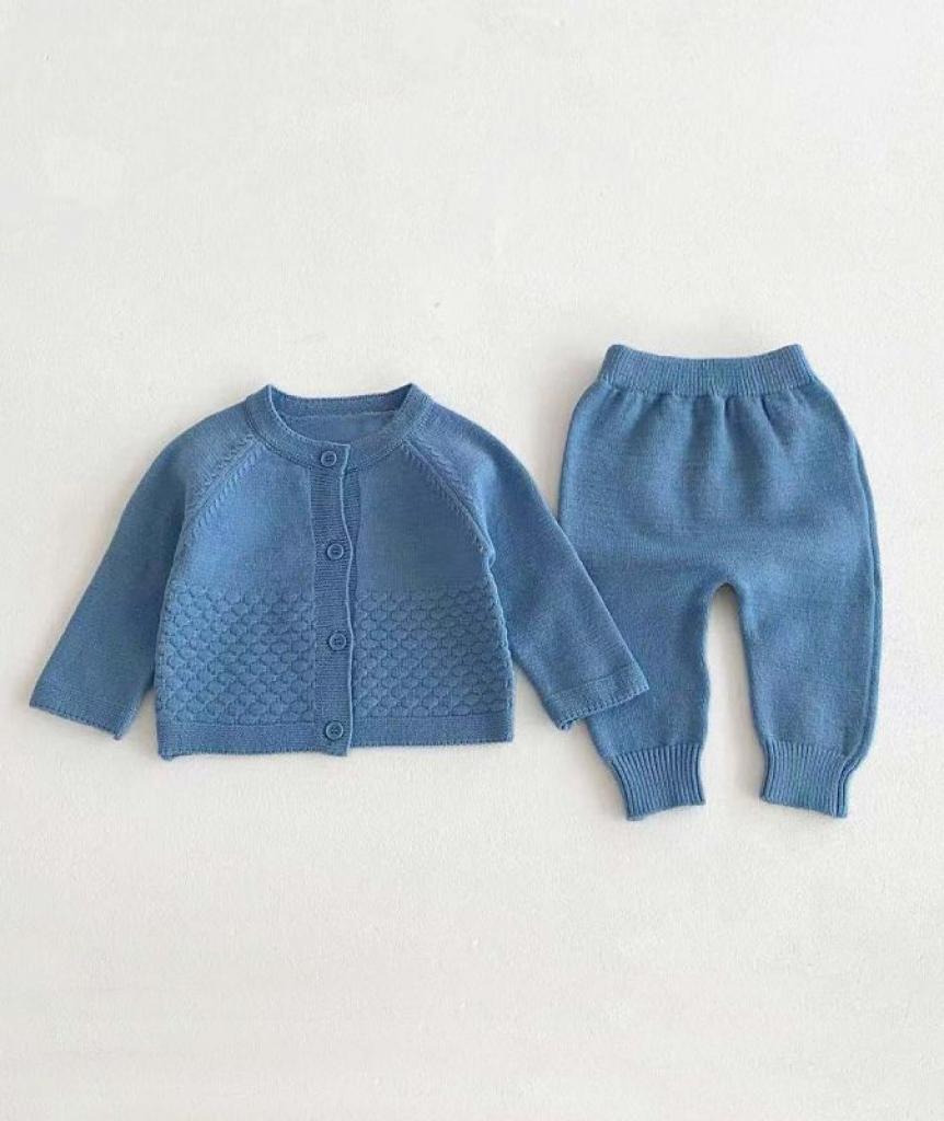 Sevva  * SV2433Db Dusky Blue Knitted Two Piece  (0-12 months)